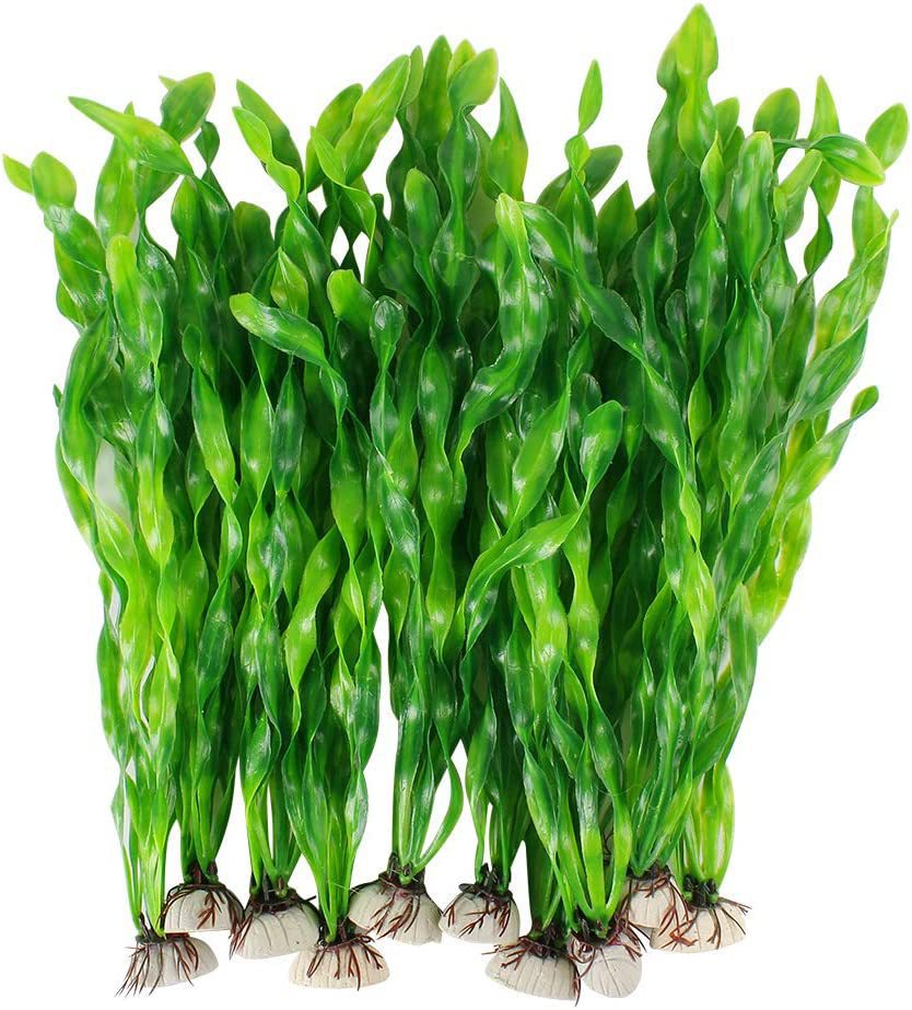 Aquarium Fish Green - 水槽シミュレーション水生植物装飾 フェイク造景 プラスチックケルプ草 緑の植物飾り アクアリウムミニ