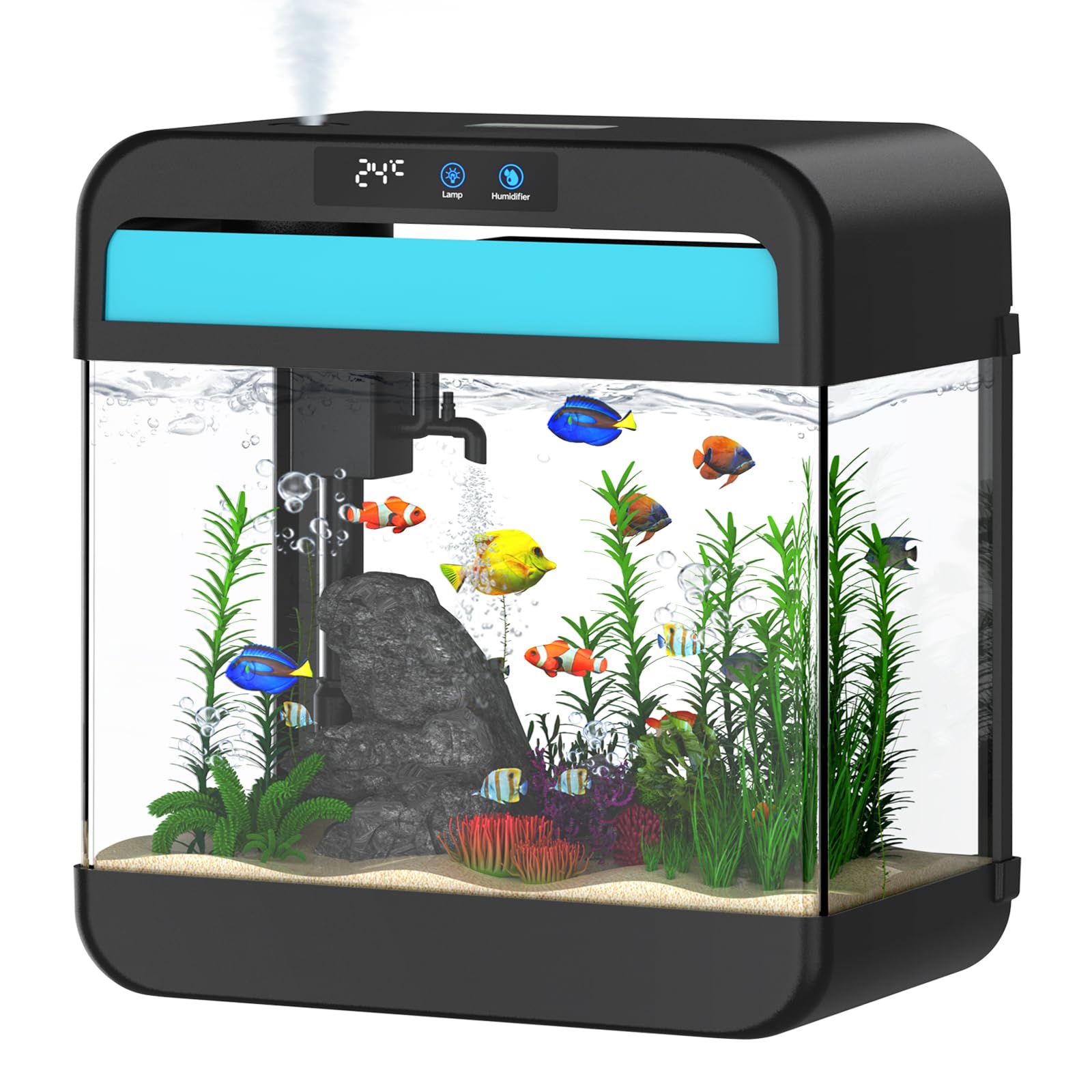 Aquarium Auto Top Off - 自動洗浄機能付き、自動給水機能付き、スマートフィッシュ厚ガラス水槽（サンプ付き）、インテリジェントでモダンな水槽