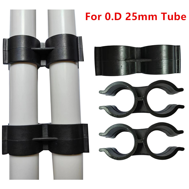 Aquarium Fish Elevator - 2/4個入り 25mm H型 PVCパイプクランプ 水槽用給水チューブブレースリテーナー ガーデンウォーターパイプサポート固定ジョイント