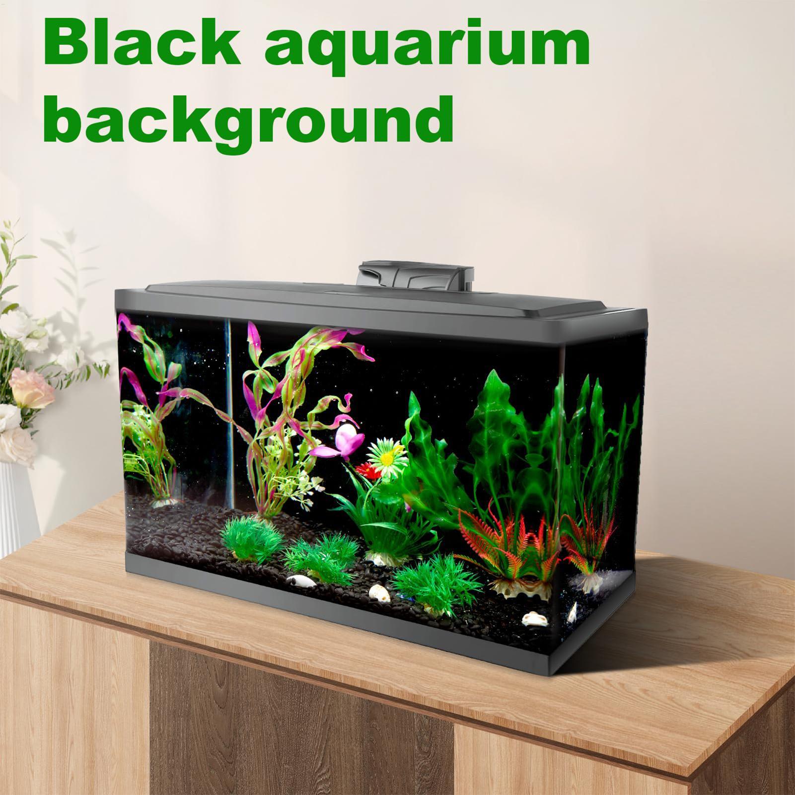 Aquarium Fish Elevator - 水槽背景 静電気でくっつく黒い水槽背景幕 水槽ポスター 水槽背景幕 水槽の美しさを高める装飾品