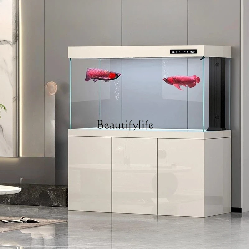 Aquarium Fish Dragon - FG11水槽 リビングルーム 家庭用 超白ガラス水槽 生態底面フィルター 大型生態龍魚水槽