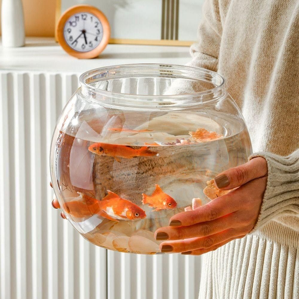 Aquarium Fish In Bowl - 新しい透明な水槽、丸型、割れない、プラスチック製、軽量、小型の魚鉢、家の装飾