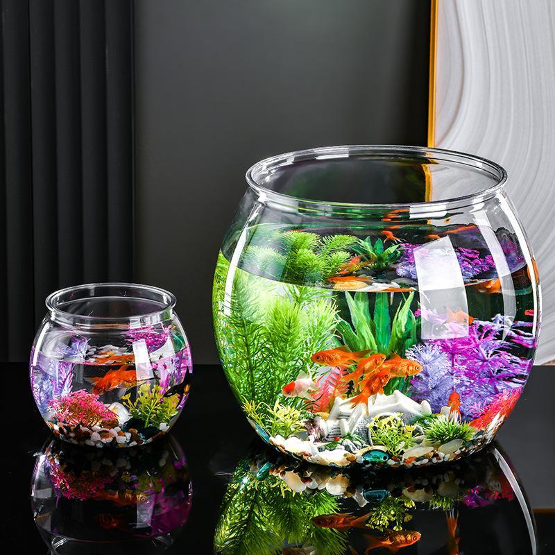 透明プラスチック製金魚鉢、漏れ防止小型水槽、再利用可能な水耕 - Aquarium Fish In Bowl のレビューと価格