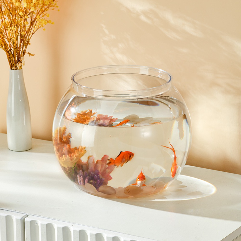 ホームデコレーション クリア透明丸型水槽 プラスチック製小型 - Aquarium Fish In Bowl のレビューと価格
