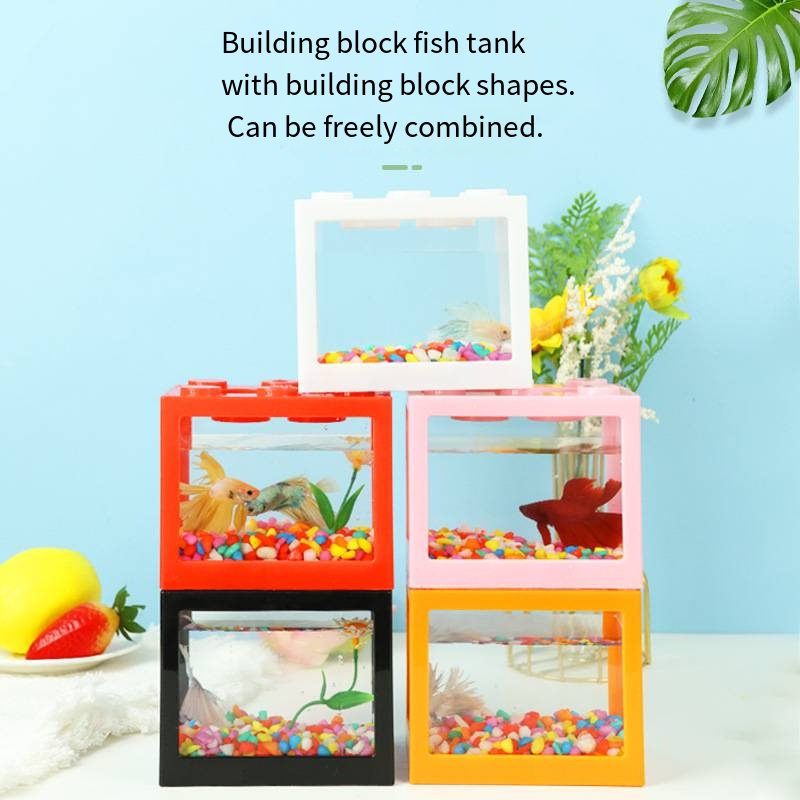 斬新なブロック型ミニ水槽 デスクトップ金魚鉢 小型金魚鉢 テ - Aquarium Fish In Bowl のレビューと価格