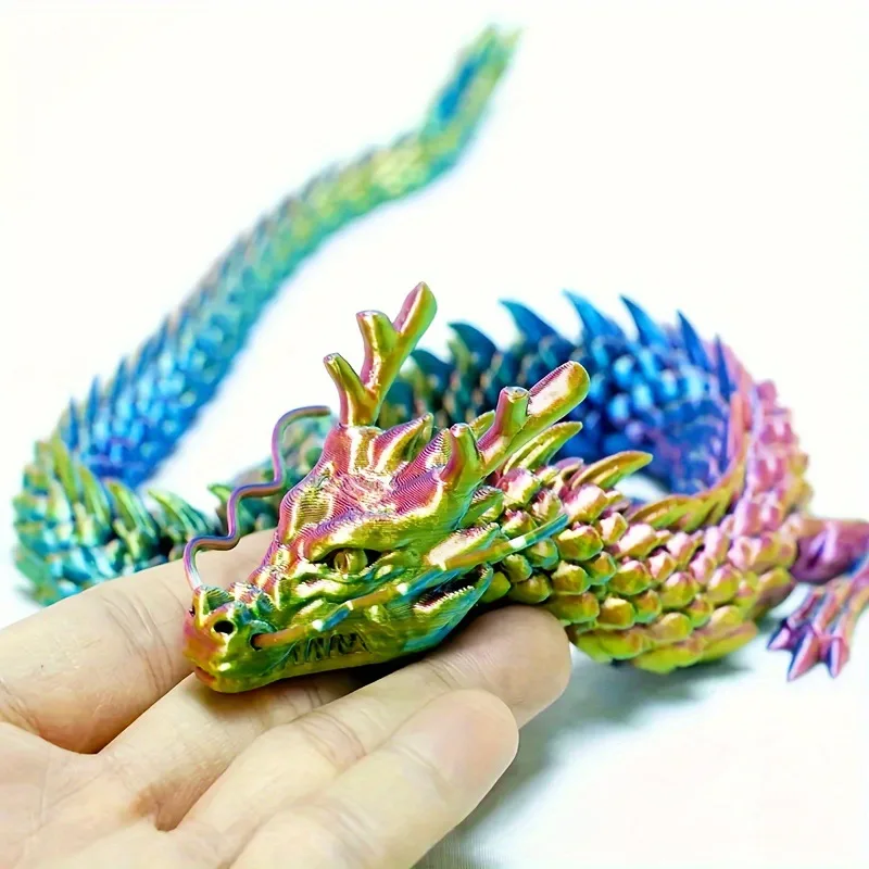 3Dプリント一体型ドラゴンオーナメント、可動式漫画風ドラゴン - Aquarium Fish Dragon のレビューと価格