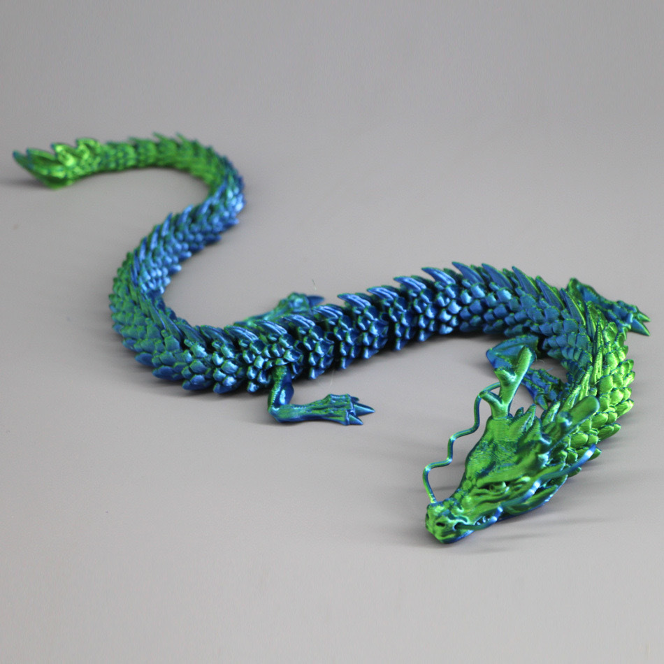 3Dプリント一体型ドラゴンオーナメント、可動式漫画風ドラゴン - Aquarium Fish Dragon のレビューと価格