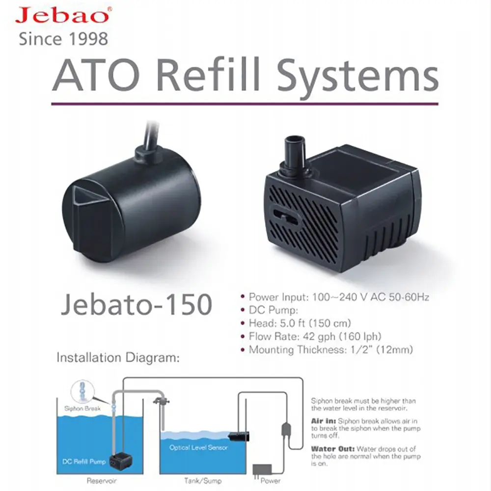 Jebato-150 ATO スマート詰め替えシステム Je - Aquarium Auto Top Off のレビューと価格