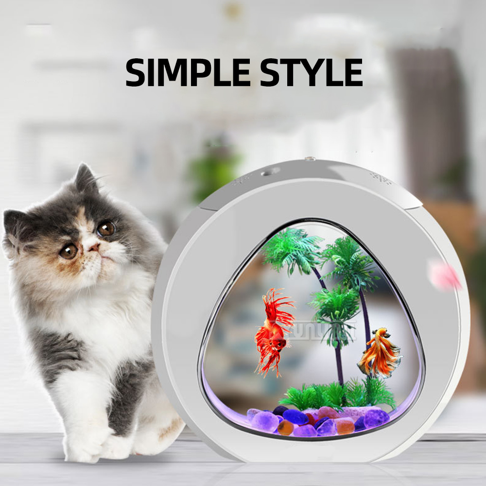4L/6L/13L クリエイティブデスクトップ水槽、LED  - Aquarium Fish In Bowl のレビューと価格