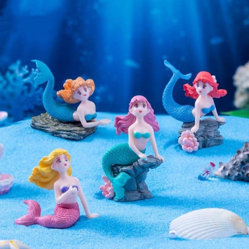4 個のプラスチック水槽リトルマーメイドオーナメントミニチュ - Aquarium Fish Quarantine のレビューと価格