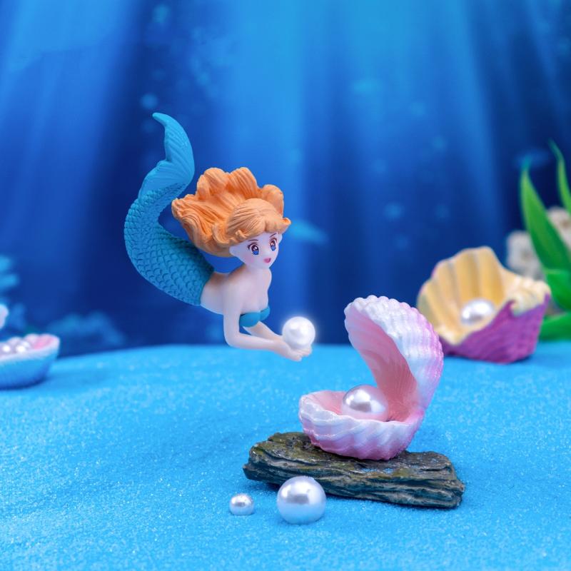 4 個のプラスチック水槽リトルマーメイドオーナメントミニチュ - Aquarium Fish Quarantine のレビューと価格