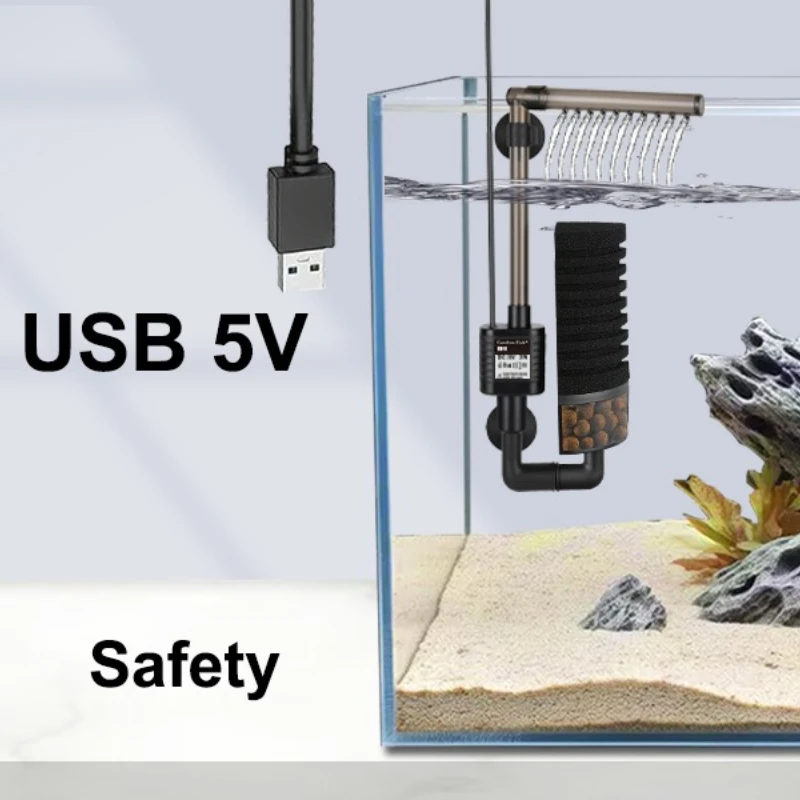 静音水槽フィルター USBバイオスポンジ水槽バブルフィルター - Aquarium Fish In Bowl のレビューと価格