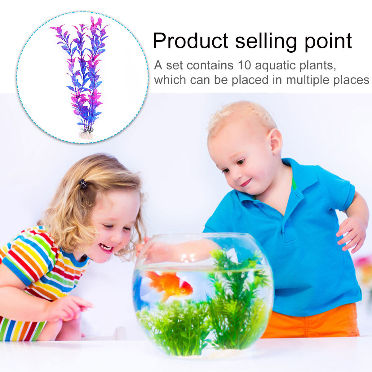 10個入り人工水生植物セット（緑5個、紫5個）水槽、リビング - Aquarium Fish Green のレビューと価格