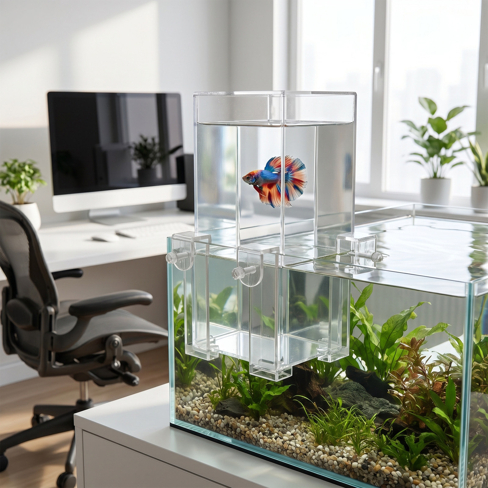 吊り下げ式水槽用補充アクセサリー 透明装飾水補充装置 自動水 - Aquarium Fish Elevator のレビューと価格