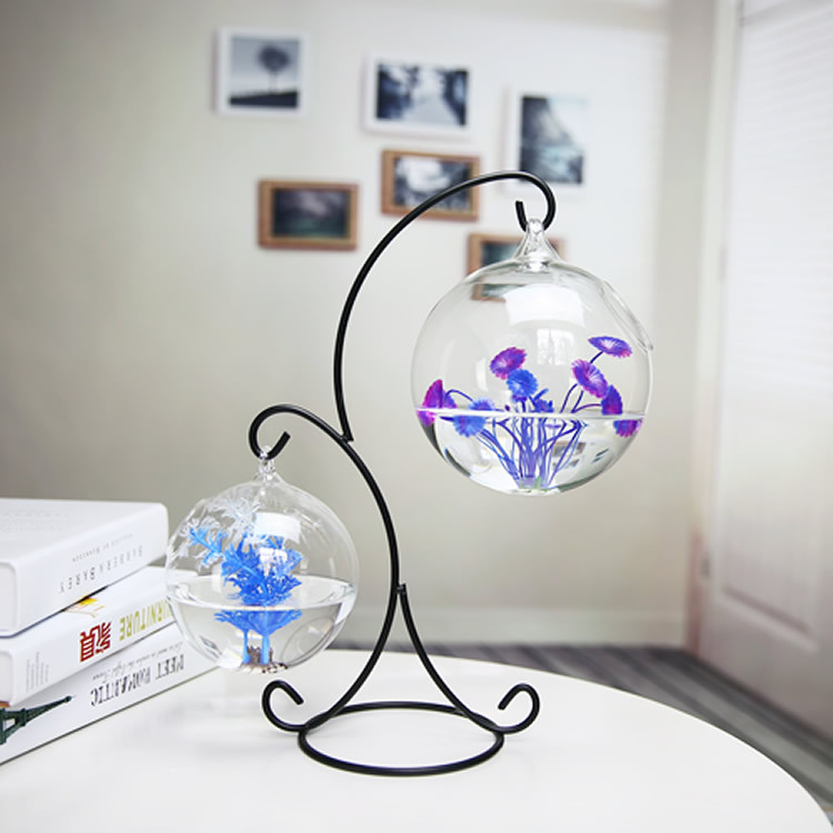 水族館用の透明なサスペンションガラス,花の植物が付いたダブル - Aquarium Fish In Bowl のレビューと価格