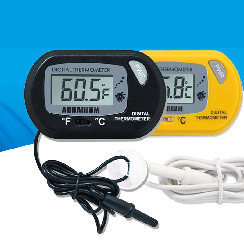 1PC 58*37 ミリメートル水槽デジタル温度計、イエロー - Aquarium Fish Yellow のレビューと価格